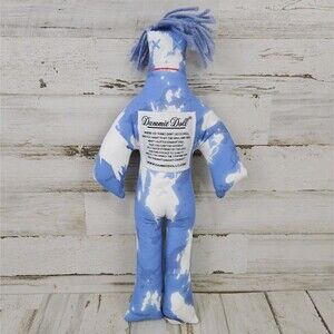 Dammit Doll 12” Stuffed Plush Doll  Blue White Tie Dye Blue Hair